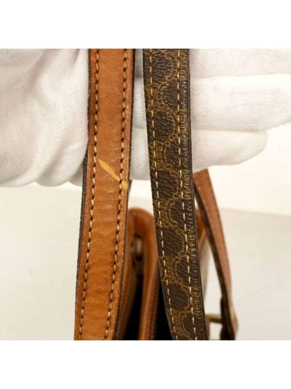 Celine Handbag Macadam Brown Gold - Picture 9 of 10